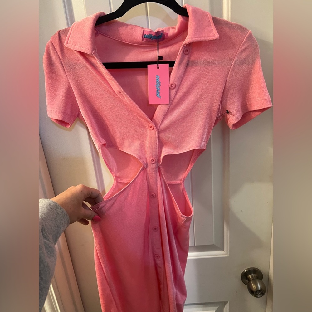 Pink Mini Dress- See Through Edikted